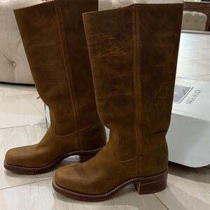 Frye Tan Campus Leather Boots size 7